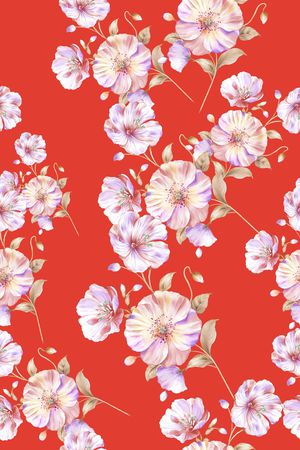 手绘花卉印花花型图片