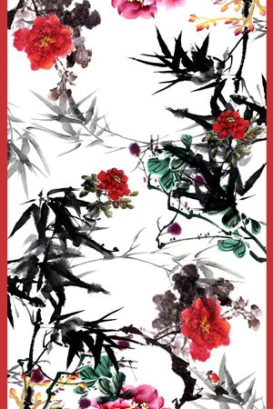 国画印花花型图片