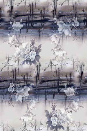 水墨风印花花型图片