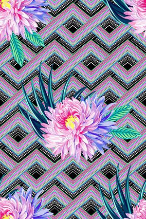 菊花印花花型图片