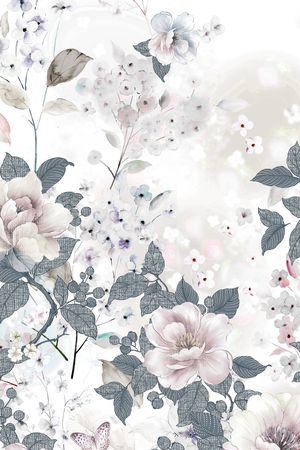 手绘花卉印花花型图片