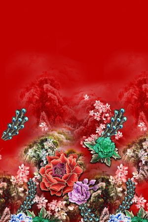 定位花印花花型图片