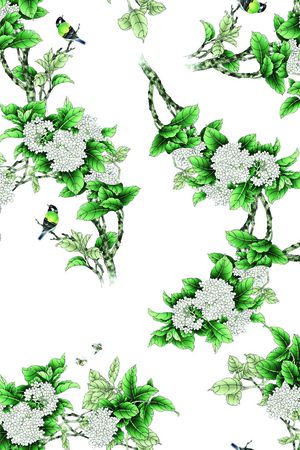水墨风印花花型图片
