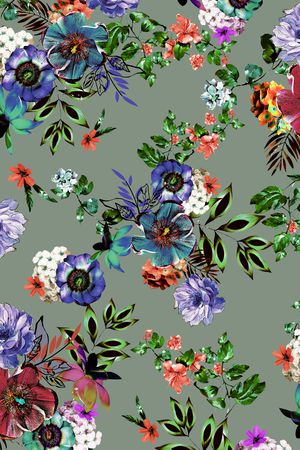 小碎花印花花型图片