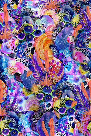 抽象花卉印花花型图片