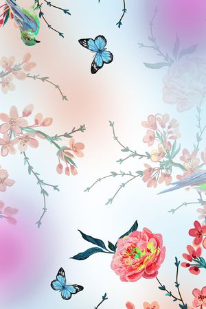 梅花印花花型图片