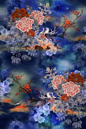 梅花印花花型图片