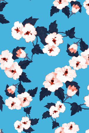 手绘花卉印花花型图片
