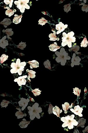 手绘花卉印花花型图片