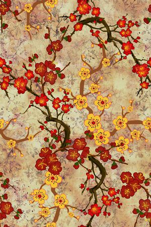 梅花印花花型图片