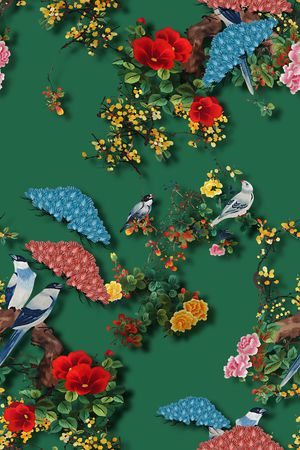 花鸟印花花型图片