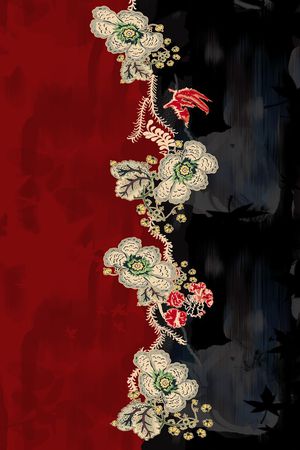 民族花卉印花花型图片