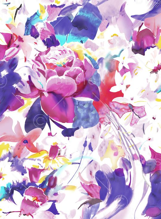 抽象花卉印花花型图片