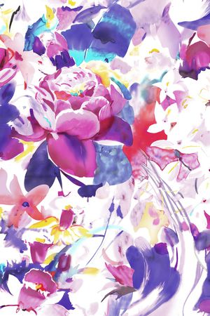 抽象花卉印花花型图片