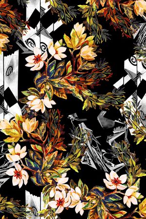 油画花型印花花型图片