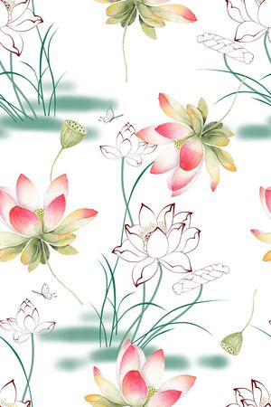 真丝印花花型图片