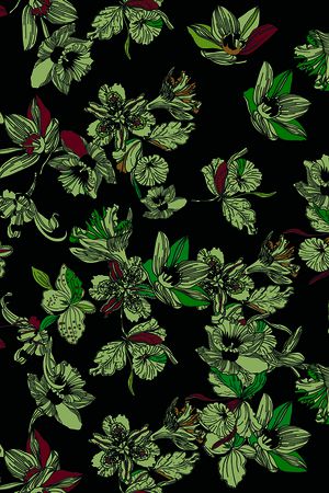 绿植树叶印花花型图片