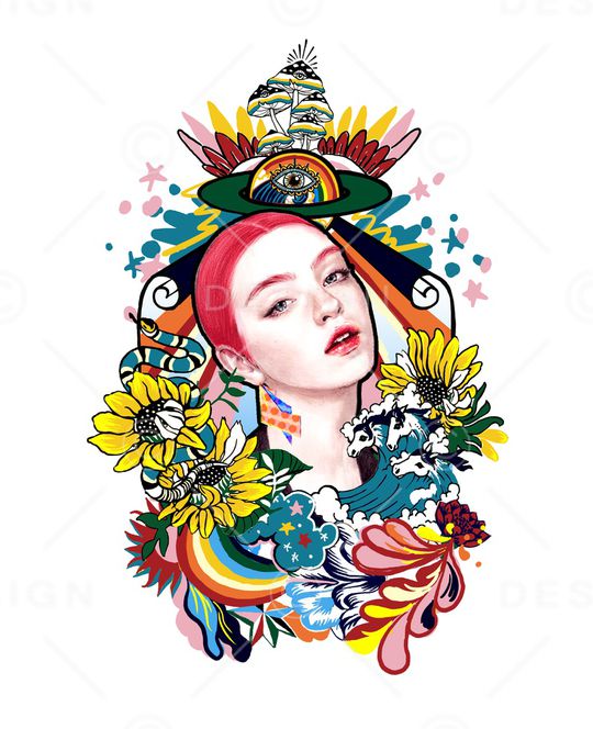 海浪印花花型图片