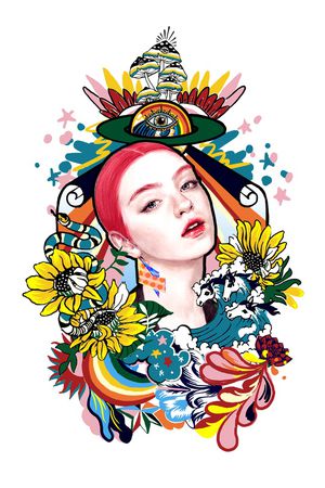 海浪印花花型图片