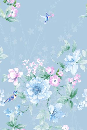 抽象花卉印花花型图片