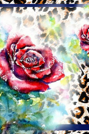 玫瑰花印花花型图片