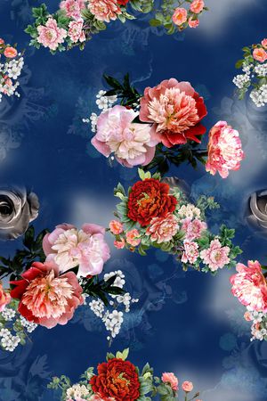 连衣裙印花花型图片