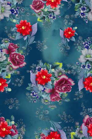 连衣裙印花花型图片
