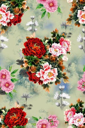 连衣裙印花花型图片