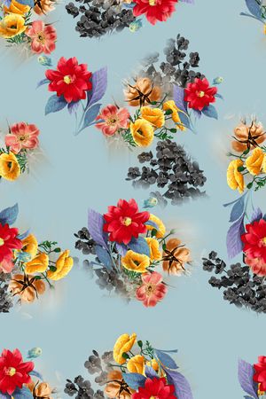连衣裙印花花型图片