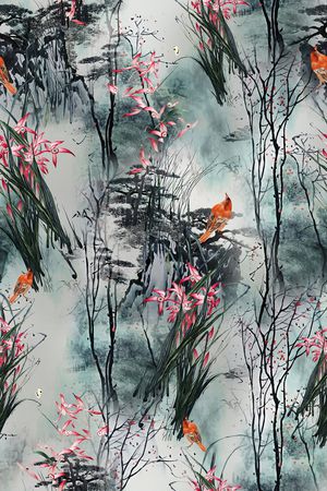 香云纱印花花型图片