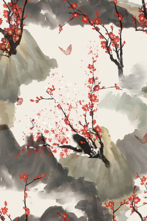 抽象花卉印花花型图片