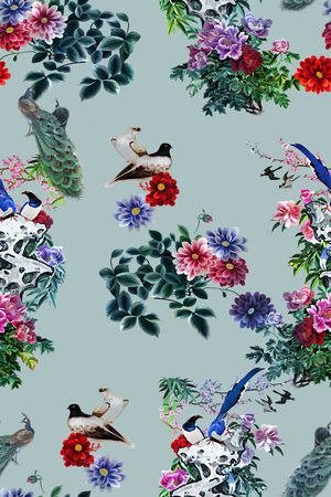 花鸟印花花型图片