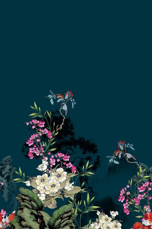 女装定位花印花花型图片