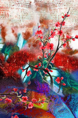 梅花印花花型图片