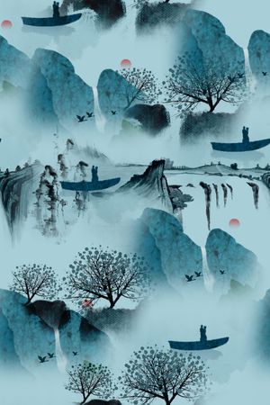 中国风印花花型图片