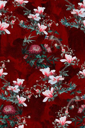 玉兰花印花花型图片