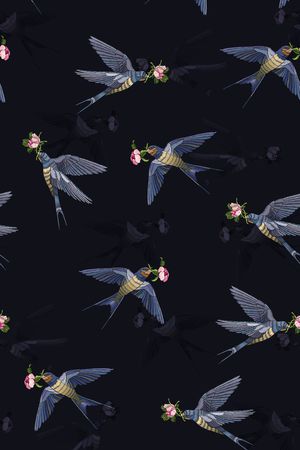 花鸟印花花型图片