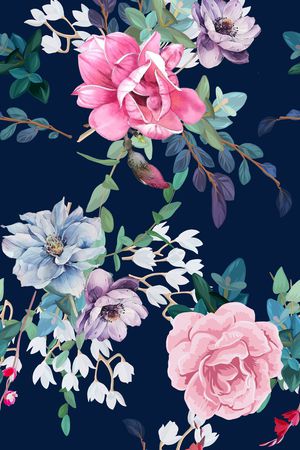 玉兰花印花花型图片