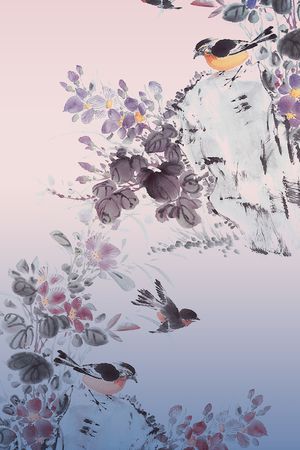 旗袍印花花型图片