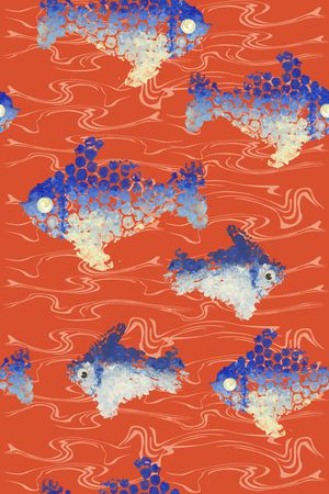 橙色印花花型图片