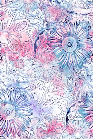 水彩印花花型图片