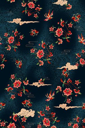 花鸟印花花型图片