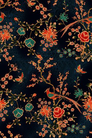 花鸟印花花型图片