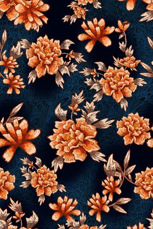 花鸟印花花型图片