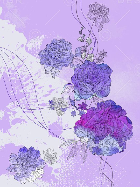 水彩花卉印花花型图片