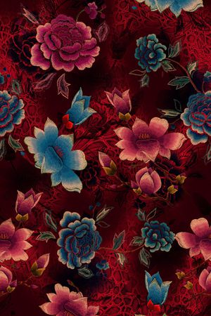 玉兰花印花花型图片