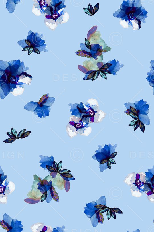抽象花卉印花花型图片