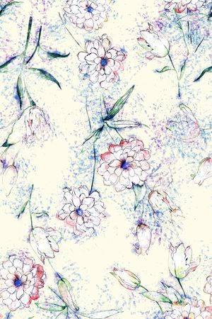 水彩印花花型图片