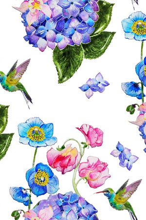 花鸟印花花型图片