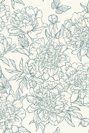 素描印花花型图片